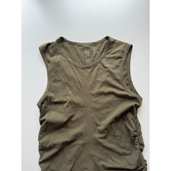 MAJESTIC FILATURES Deluxe Tee Green Cotton Jersey Ruched Tank Dress, Size 4/L - Picture 6 of 13